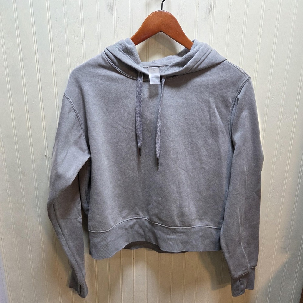 Harmony Balance Hoodie Womens Medium Gray Pullover Fleece Crew Neck Cozy Solid